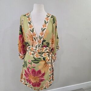 Floral V-Neck Jumpsuit with Belt